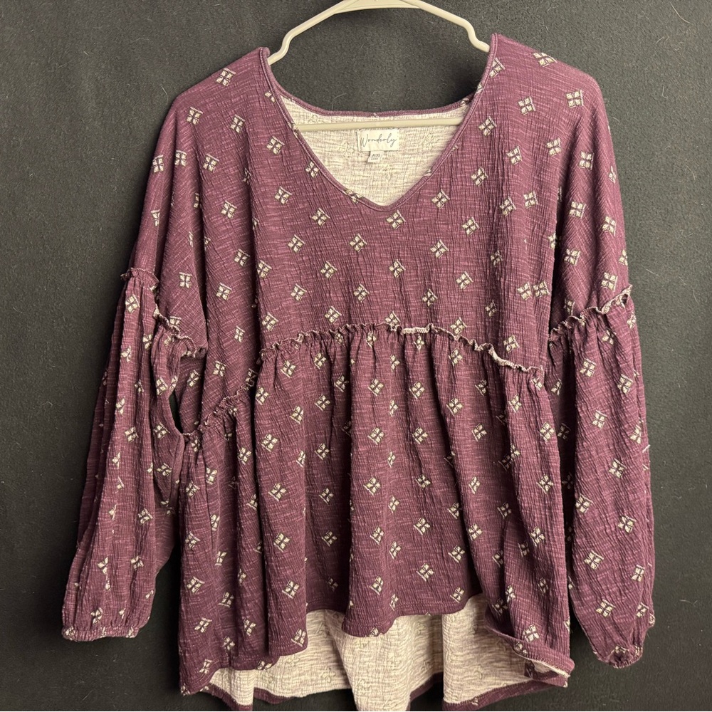 Dark Purple Ruffle Shirt